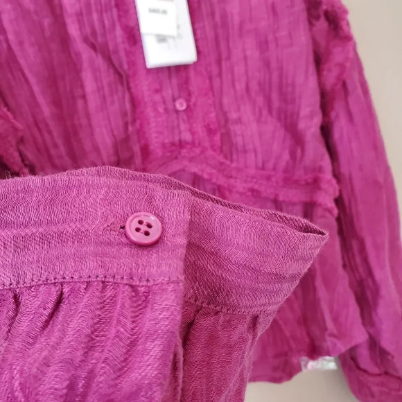 IRO Paris Camer Pleated Long Sleeve Blouse Violet Purple Size 6 - Picture 8 of 9